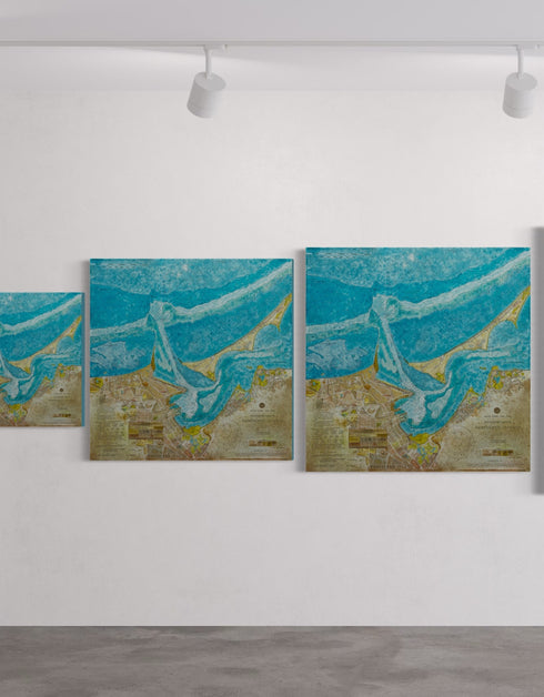 Nantucket Harbor Nautical Chart | Framed Giclee Print on Canvas
